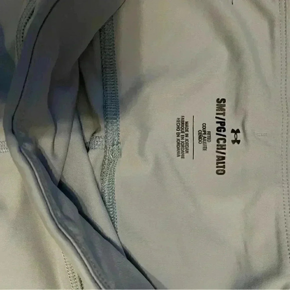 Under Armour "UA Meridian shine" yoga stretch green and yellow ankle leggings S - Picture 4 of 8